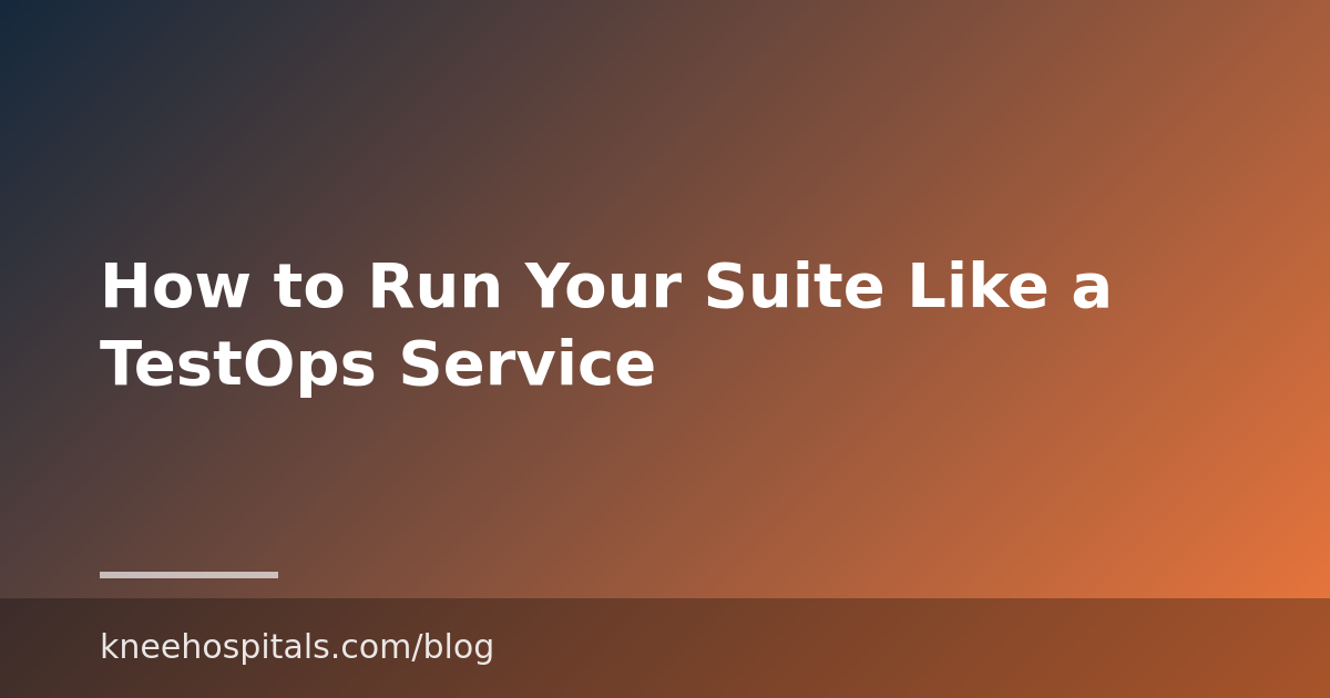 How to Run Your Suite Like a TestOps Service